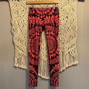 Mara Hoffman Red and Black Graphic Leggings